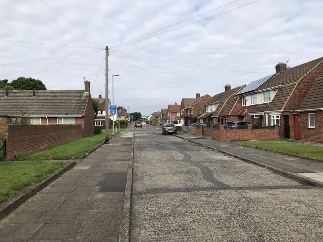 Rothwell Crescent, a street of houses in Roseworth, Stockton-on-Tees